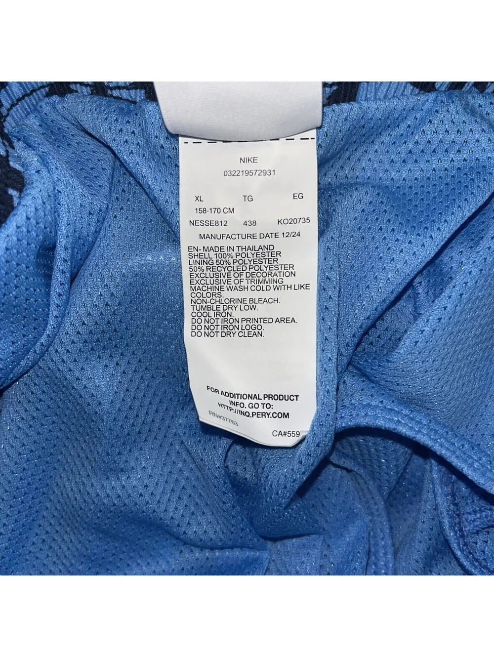 Nike Swim Boys XL Tossed Block 7” Volley Shorts NESSE812-438 Blue/Navy/White New